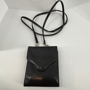 VTG  HOBO International Woman's Wallet Crossbody BLACK Leather Removable‎ Strap
